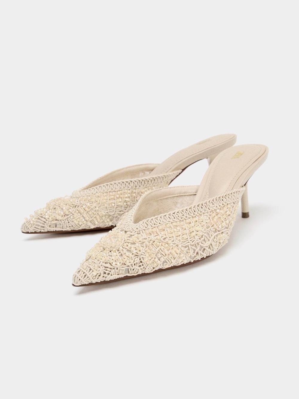 NWT ZARA Mule Heel Shoes With Appliqués ref. 2240/710 sizeUS6.5